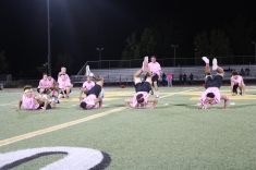 Powderpuff cheerleaders perform during the Powderpuff game (half time) at the Kennedy Stadium on Wednesday, October 16, 2019.
